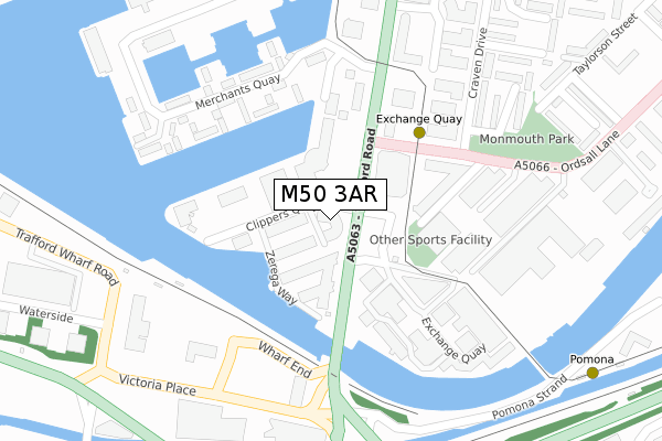 M50 3AR map - large scale - OS Open Zoomstack (Ordnance Survey)