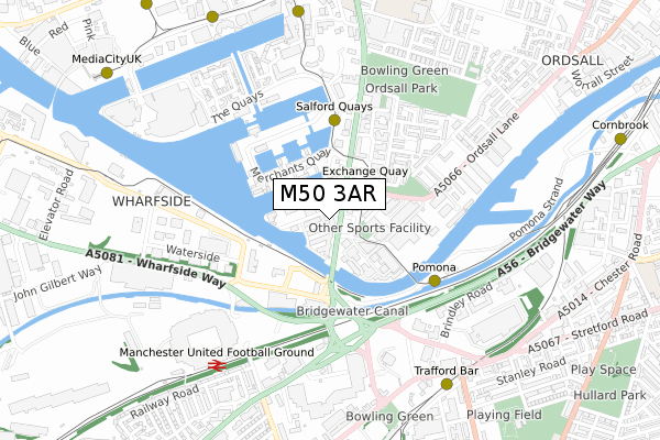 M50 3AR map - small scale - OS Open Zoomstack (Ordnance Survey)