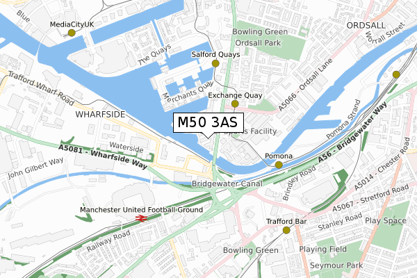 M50 3AS map - small scale - OS Open Zoomstack (Ordnance Survey)