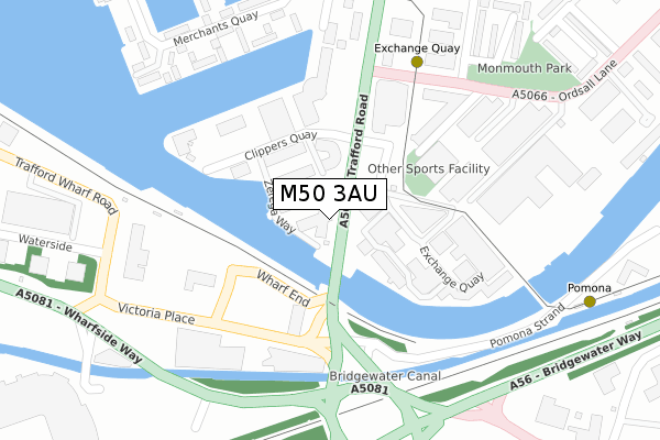 M50 3AU map - large scale - OS Open Zoomstack (Ordnance Survey)