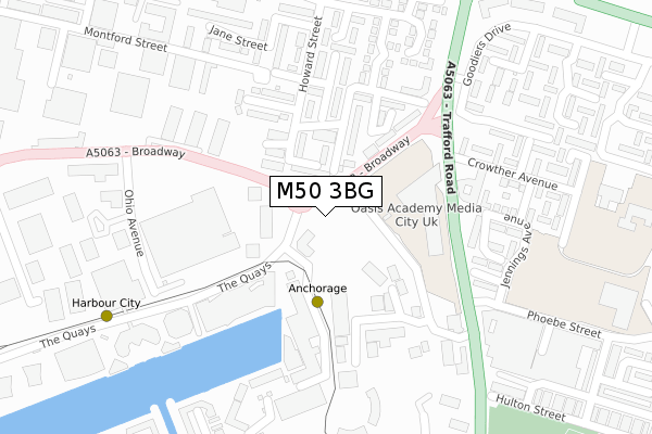 M50 3BG map - large scale - OS Open Zoomstack (Ordnance Survey)