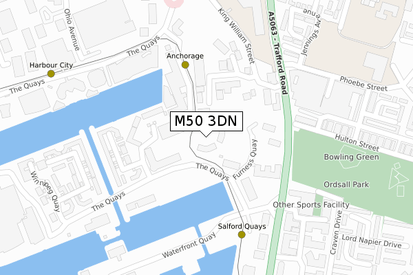 M50 3DN map - large scale - OS Open Zoomstack (Ordnance Survey)