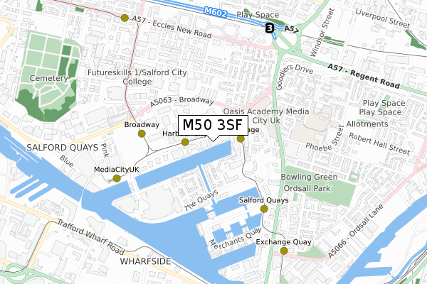 M50 3SF map - small scale - OS Open Zoomstack (Ordnance Survey)