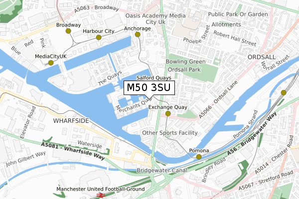 M50 3SU map - small scale - OS Open Zoomstack (Ordnance Survey)