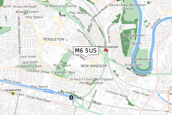 M6 5US map - small scale - OS Open Zoomstack (Ordnance Survey)