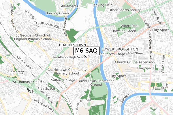 M6 6AQ map - small scale - OS Open Zoomstack (Ordnance Survey)