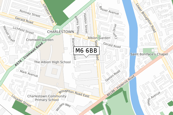 M6 6BB map - large scale - OS Open Zoomstack (Ordnance Survey)