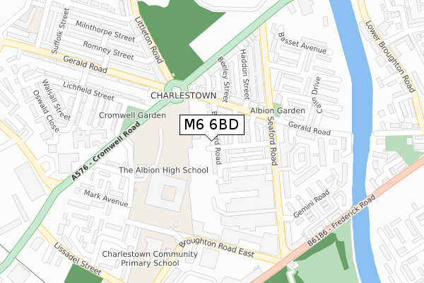 M6 6BD map - large scale - OS Open Zoomstack (Ordnance Survey)