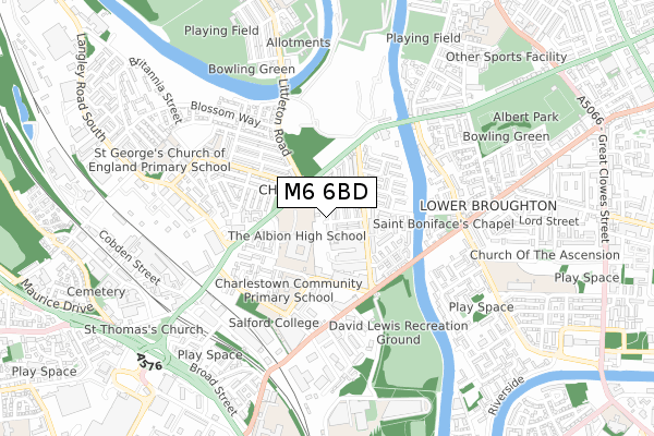 M6 6BD map - small scale - OS Open Zoomstack (Ordnance Survey)