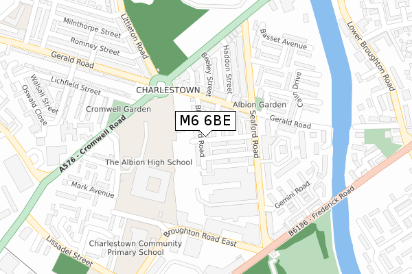 M6 6BE map - large scale - OS Open Zoomstack (Ordnance Survey)