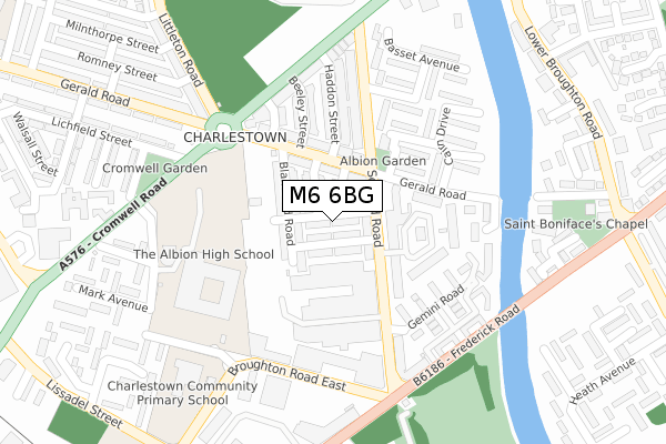 M6 6BG map - large scale - OS Open Zoomstack (Ordnance Survey)