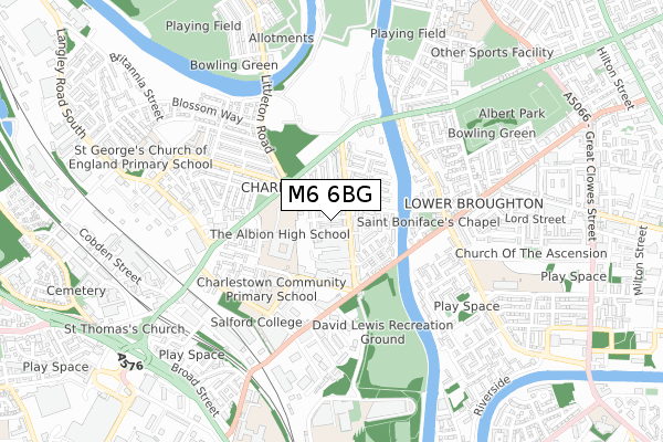 M6 6BG map - small scale - OS Open Zoomstack (Ordnance Survey)