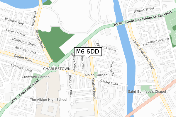 M6 6DD map - large scale - OS Open Zoomstack (Ordnance Survey)