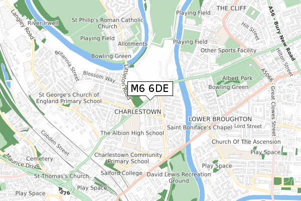 M6 6DE map - small scale - OS Open Zoomstack (Ordnance Survey)