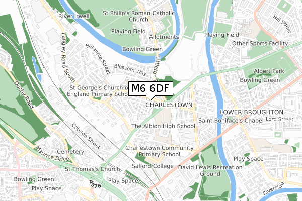 M6 6DF map - small scale - OS Open Zoomstack (Ordnance Survey)