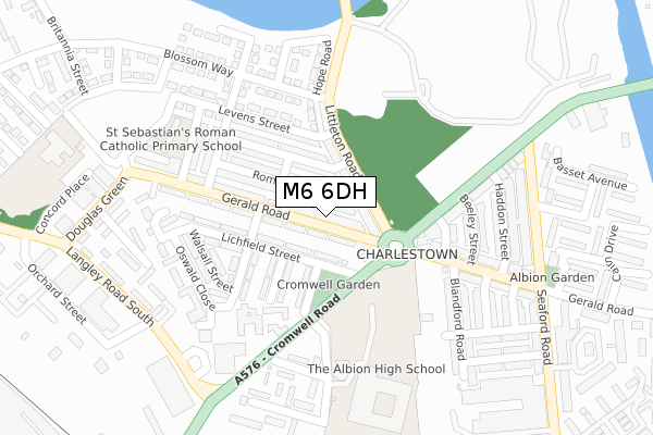 M6 6DH map - large scale - OS Open Zoomstack (Ordnance Survey)