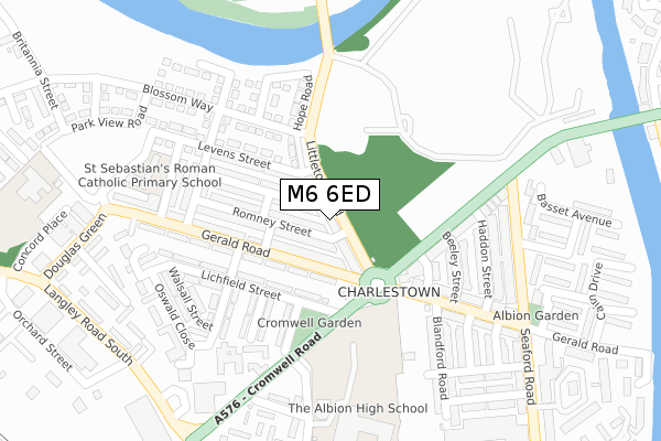 M6 6ED map - large scale - OS Open Zoomstack (Ordnance Survey)