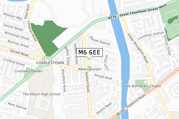 M6 6EE map - large scale - OS Open Zoomstack (Ordnance Survey)