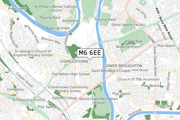 M6 6EE map - small scale - OS Open Zoomstack (Ordnance Survey)