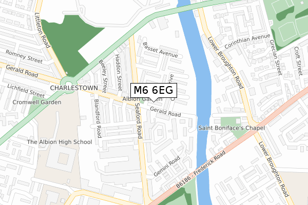 M6 6EG map - large scale - OS Open Zoomstack (Ordnance Survey)