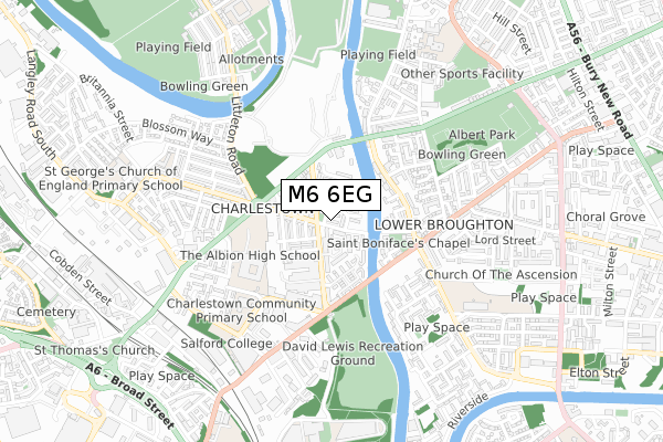 M6 6EG map - small scale - OS Open Zoomstack (Ordnance Survey)