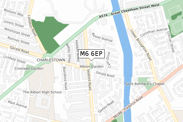 M6 6EP map - large scale - OS Open Zoomstack (Ordnance Survey)