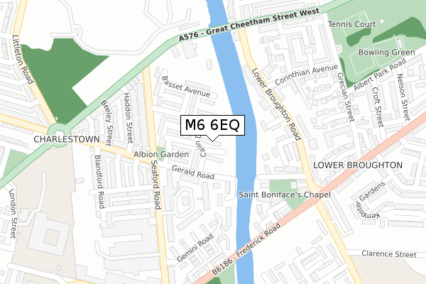 M6 6EQ map - large scale - OS Open Zoomstack (Ordnance Survey)