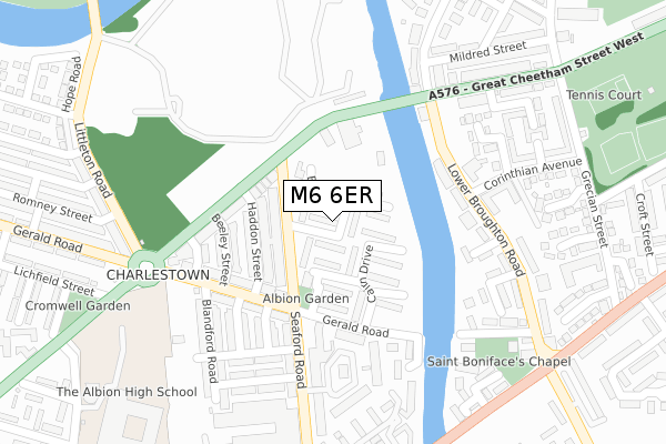 M6 6ER map - large scale - OS Open Zoomstack (Ordnance Survey)