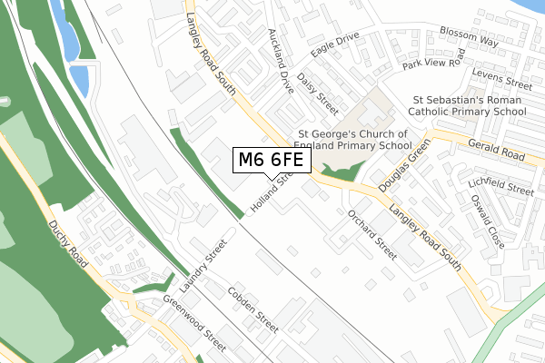 M6 6FE map - large scale - OS Open Zoomstack (Ordnance Survey)