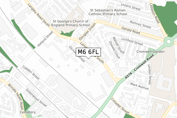 M6 6FL map - large scale - OS Open Zoomstack (Ordnance Survey)