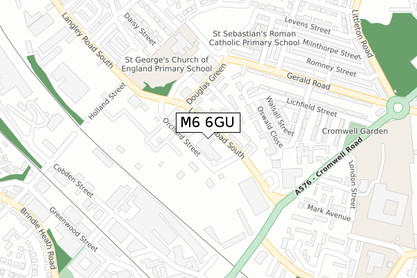 M6 6GU map - large scale - OS Open Zoomstack (Ordnance Survey)