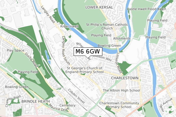 M6 6GW map - small scale - OS Open Zoomstack (Ordnance Survey)