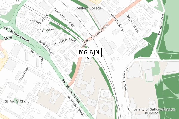 M6 6JN map - large scale - OS Open Zoomstack (Ordnance Survey)