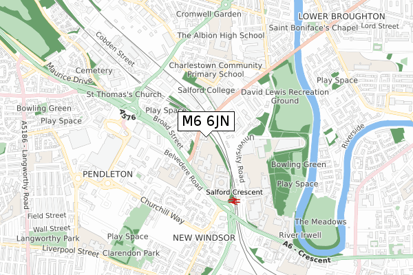 M6 6JN map - small scale - OS Open Zoomstack (Ordnance Survey)