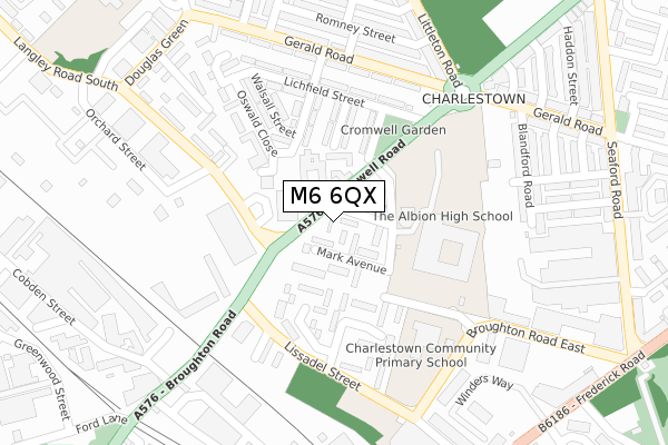 M6 6QX map - large scale - OS Open Zoomstack (Ordnance Survey)