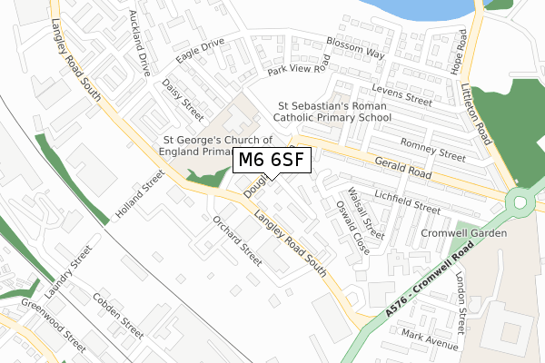 M6 6SF map - large scale - OS Open Zoomstack (Ordnance Survey)