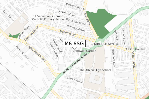 M6 6SG map - large scale - OS Open Zoomstack (Ordnance Survey)