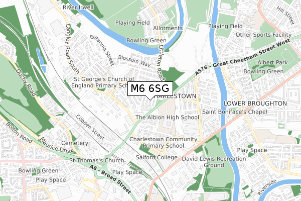 M6 6SG map - small scale - OS Open Zoomstack (Ordnance Survey)