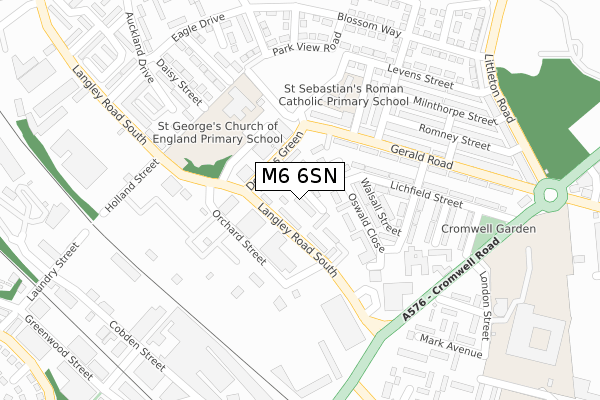 M6 6SN map - large scale - OS Open Zoomstack (Ordnance Survey)