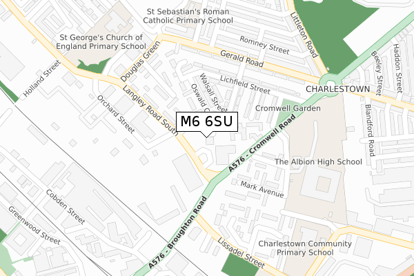 M6 6SU map - large scale - OS Open Zoomstack (Ordnance Survey)