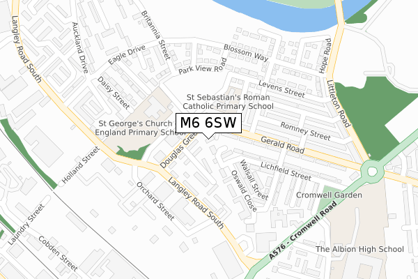 M6 6SW map - large scale - OS Open Zoomstack (Ordnance Survey)