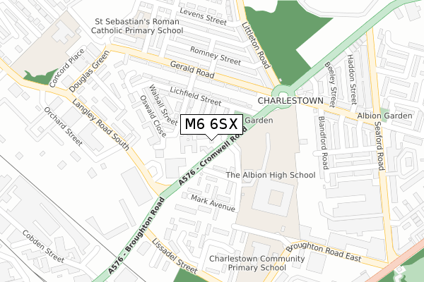 M6 6SX map - large scale - OS Open Zoomstack (Ordnance Survey)