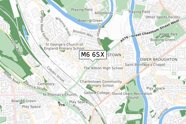 M6 6SX map - small scale - OS Open Zoomstack (Ordnance Survey)