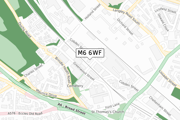 M6 6WF map - large scale - OS Open Zoomstack (Ordnance Survey)