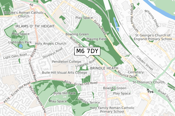 M6 7DY map - small scale - OS Open Zoomstack (Ordnance Survey)