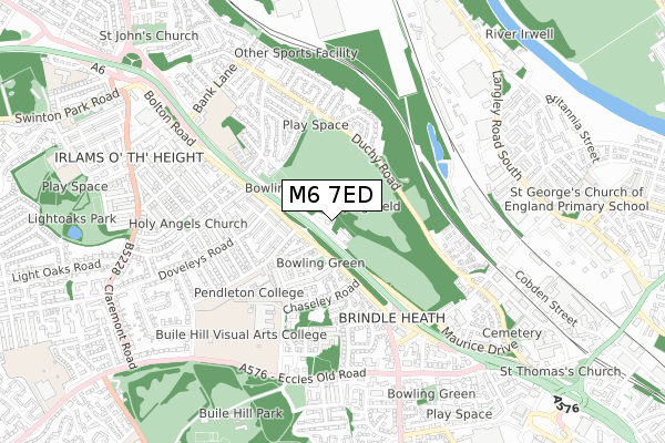 M6 7ED map - small scale - OS Open Zoomstack (Ordnance Survey)