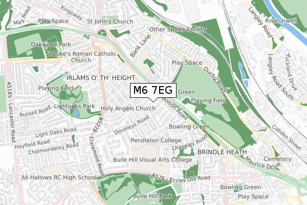 M6 7EG map - small scale - OS Open Zoomstack (Ordnance Survey)