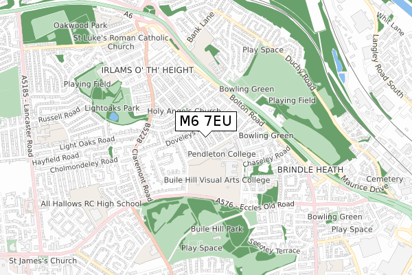 M6 7EU map - small scale - OS Open Zoomstack (Ordnance Survey)