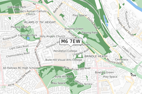 M6 7EW map - small scale - OS Open Zoomstack (Ordnance Survey)