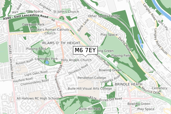 M6 7EY map - small scale - OS Open Zoomstack (Ordnance Survey)